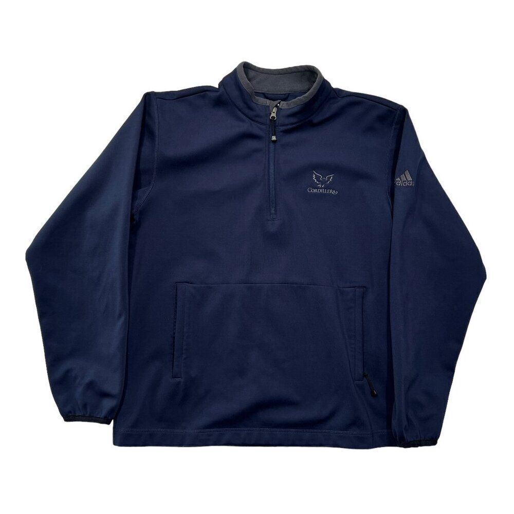 Adidas Sweater Men's Blue Cordillera Golf Embroiderd ClimaProof 1/4 Zip Pullover